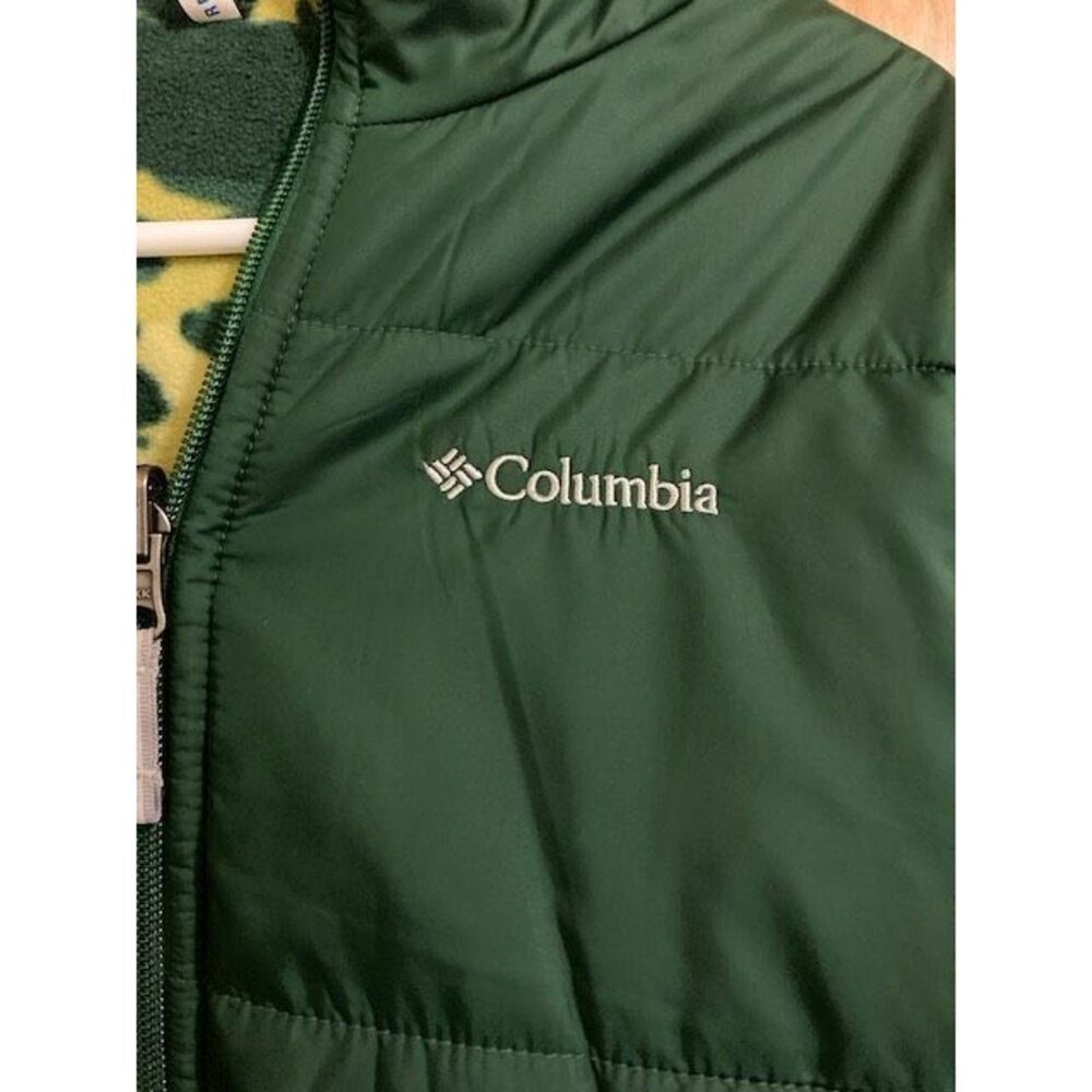Columbia Youth Reversible Jacket Fleece Bubble Green & Yellow Size L (14/16) - Picture 10 of 14